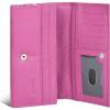 imageOzora Multi Card Holder Handmade Leather Wallet with RFID Protection ampamp Zipper Pockets with ID Window for WomenFuchsia Floater