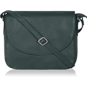 Genuine Leather Shoulder Crossbody Purse For Women with Adjustable Strap, Mobile Pocket & Outside & Inside Zipper(Green Ndm)