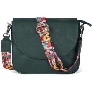 Genuine Leather Shoulder Crossbody Purse For Women with Adjustable Strap, Mobile Pocket & Outside & Inside Zipper(Green Ndm W3)