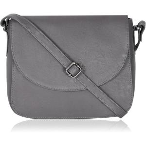 Genuine Leather Shoulder Crossbody Purse For Women with Adjustable Strap, Mobile Pocket & Outside & Inside Zipper(Grey)
