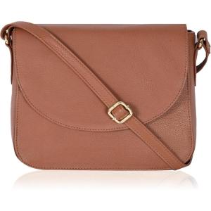 Genuine Leather Shoulder Crossbody Purse For Women with Adjustable Strap, Mobile Pocket & Outside & Inside Zipper(Tan Ndm)