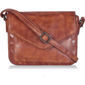 Leather Flapover Small Crossbody Handbag Purse for Women with Adjustable Strap & Overflap Snap Closure Tote/Bag(Tan Wash)